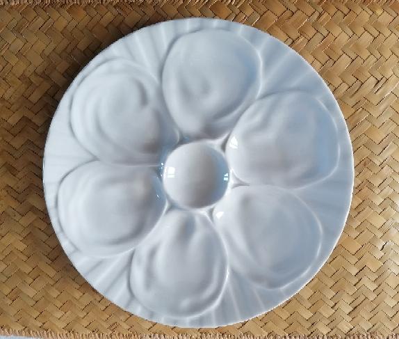 6 oyster plates in pillivuyt white porcelain