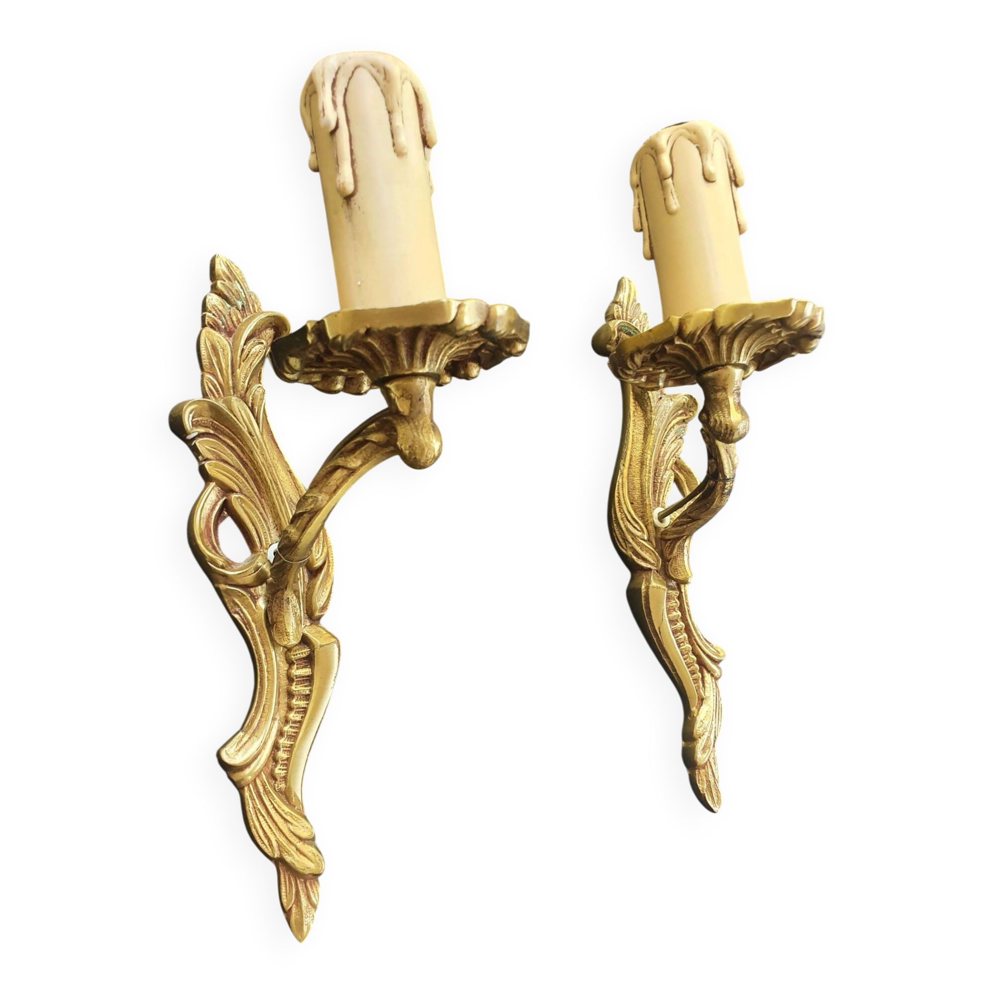 Pair of antique wall candle holders
