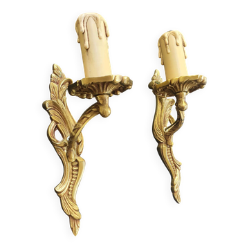 Pair of antique wall candle holders