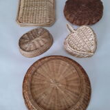 Lot of 5 wicker baskets