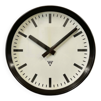Industrial bakelite factory wall clock from pragotron, 1960s