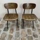 2 chaises style industriel en bois et métal