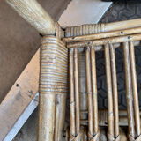 Rattan and bamboo bench 70s