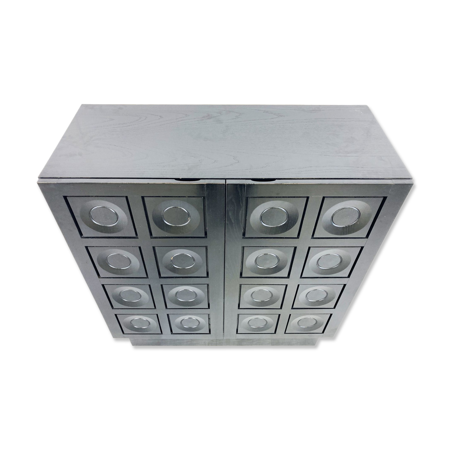 Black brutalist bar cabinet, 1970s