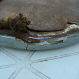 40s oval mirror in wood and stucco 59x39cm