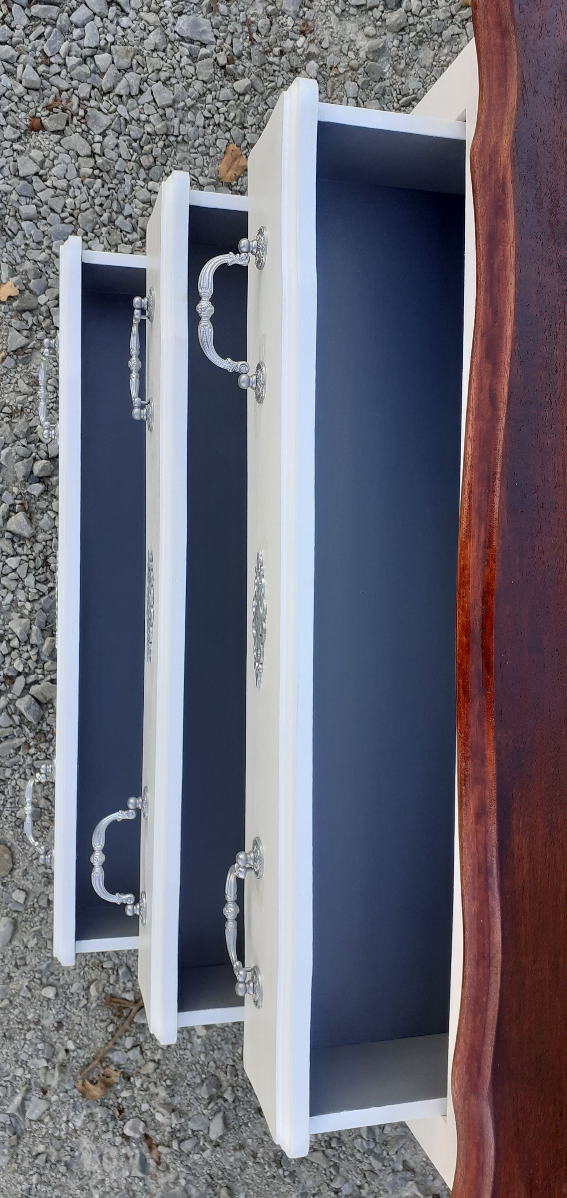 Dresser 3 drawers louis XV style white