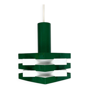 Modern metal lamella pendant lamp from the mid-century in the style of J. J. M. Hoogervorst for Anvia, 1960s.