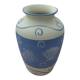 blue ceramic vase seaside shell decor