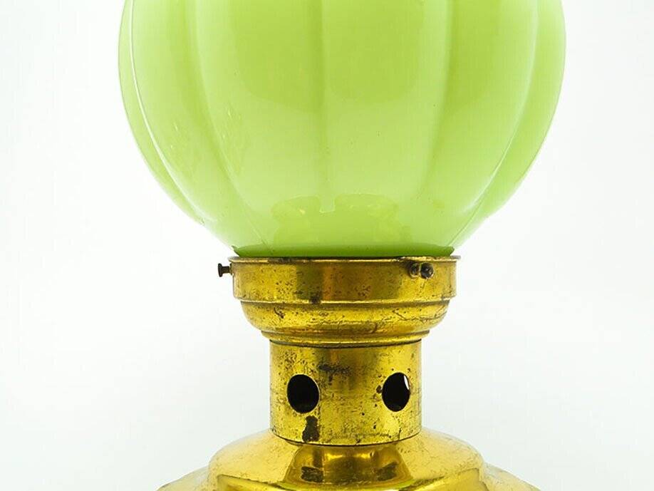 Art Deco brass and glass ceiling lamp, Germany, 1930s