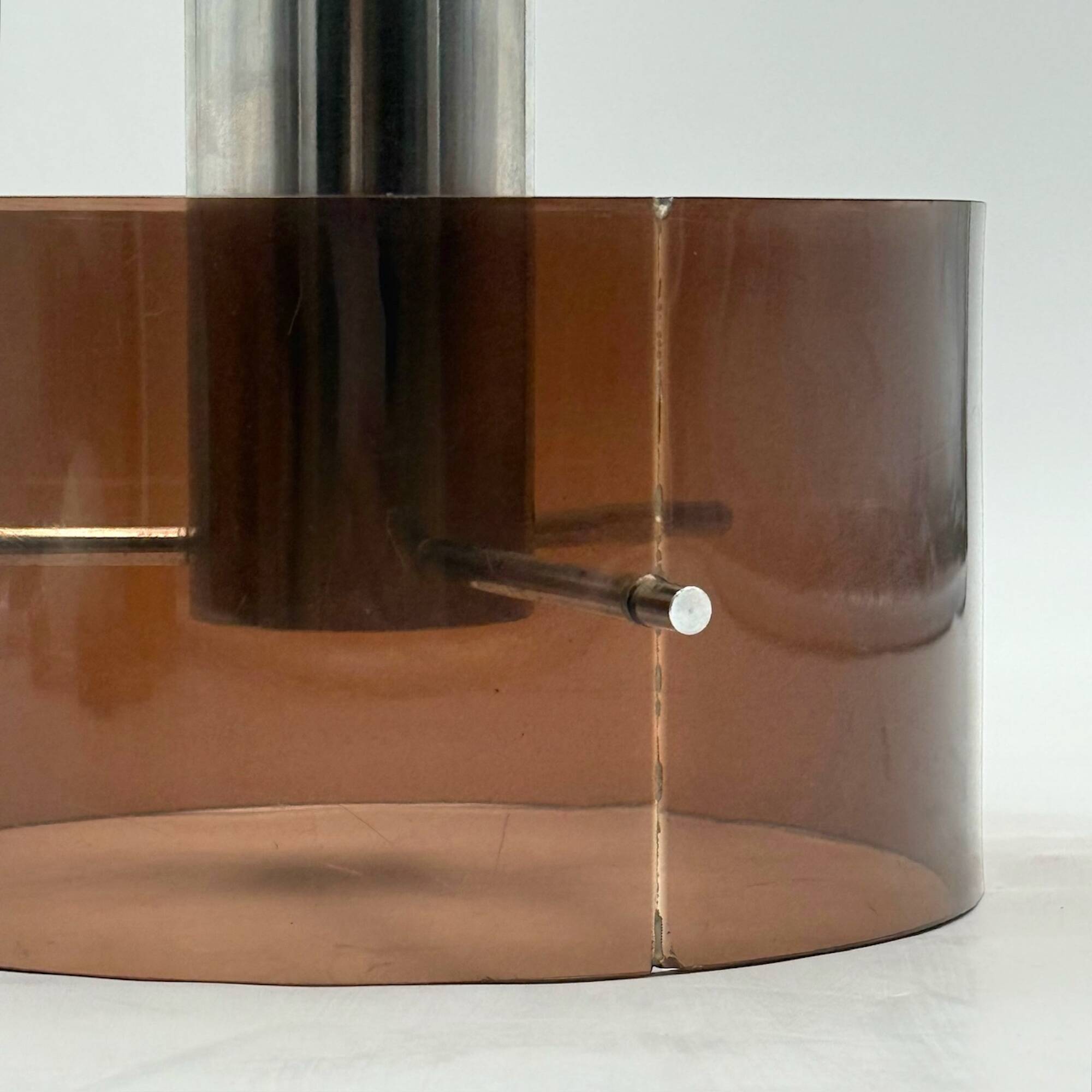 Vintage Italian Acrylic and Chrome Pendant Light, 1970s