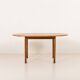 Italian mid-century round extension teak table with brass details, 1960s