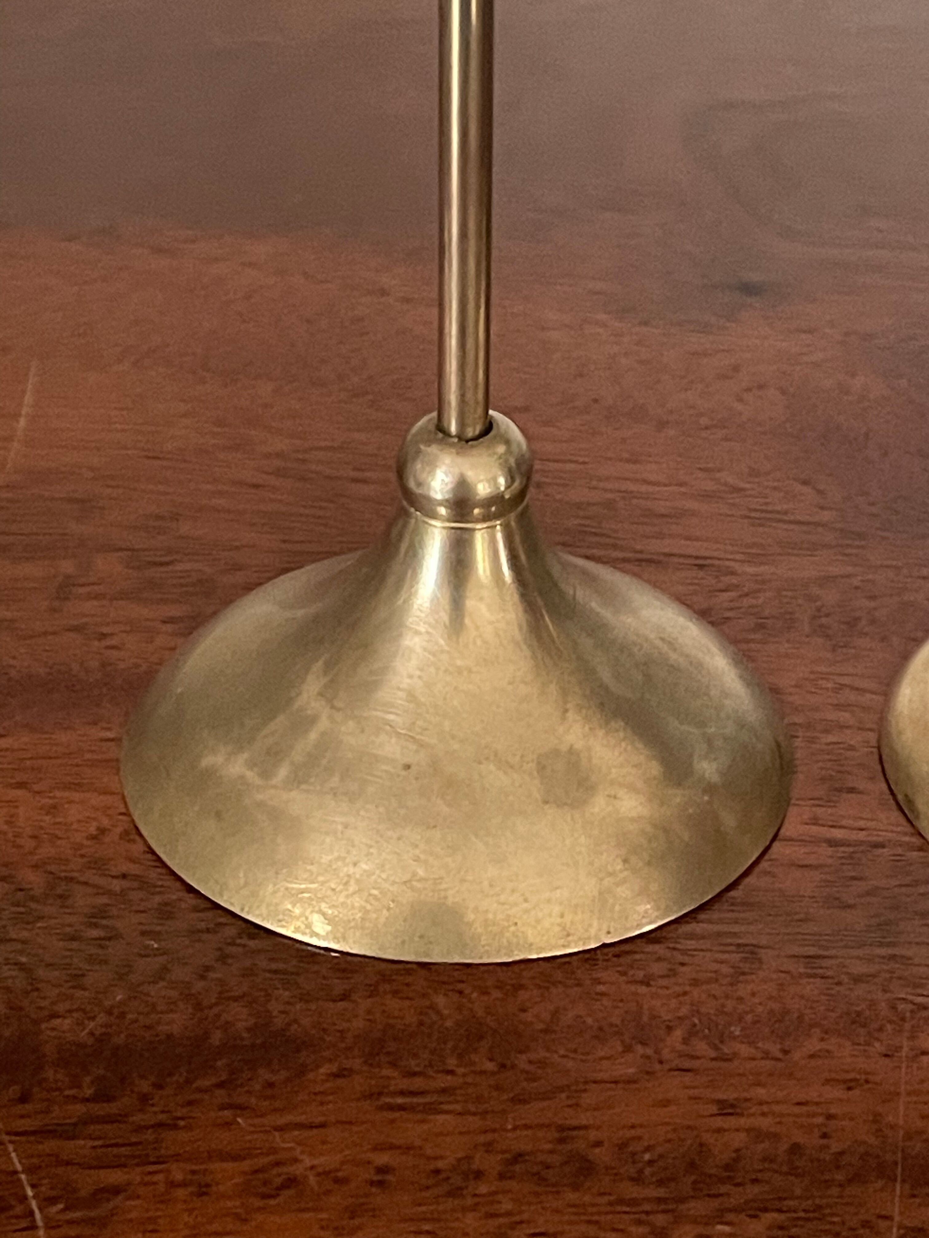 Scandinavian candlesticks in vintage brass