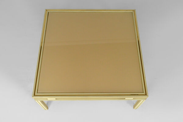 Table basse, aluminium laqué et laiton, années 1970, par Pierre Vandel