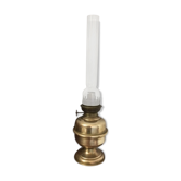 Lampe à pétrole ancienne  sur pied en laiton