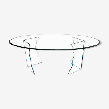 Large oval glass table