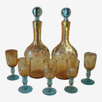 Old enamelled liquor service