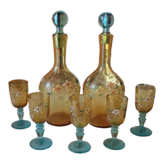 Old enamelled liquor service