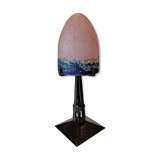 Art Nouveau lamp in marble glass in pink, blue and green hues.