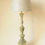 Green and Grey Marbled Table Lamp - Early 20th Century Vintage Table Lamp