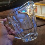 Thick moulded glass jug with ridges – France – 1950s–1960s