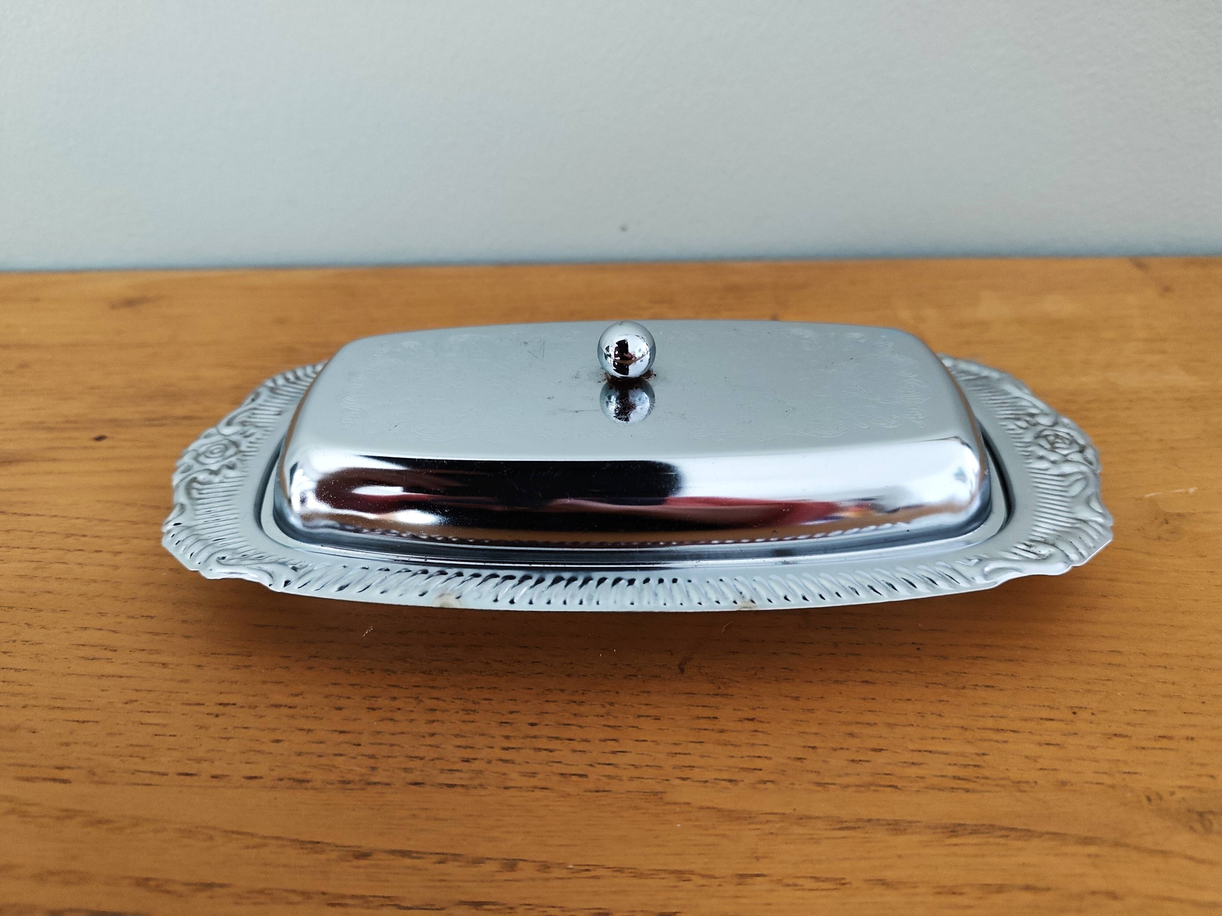 Vintage aluminium butter dish