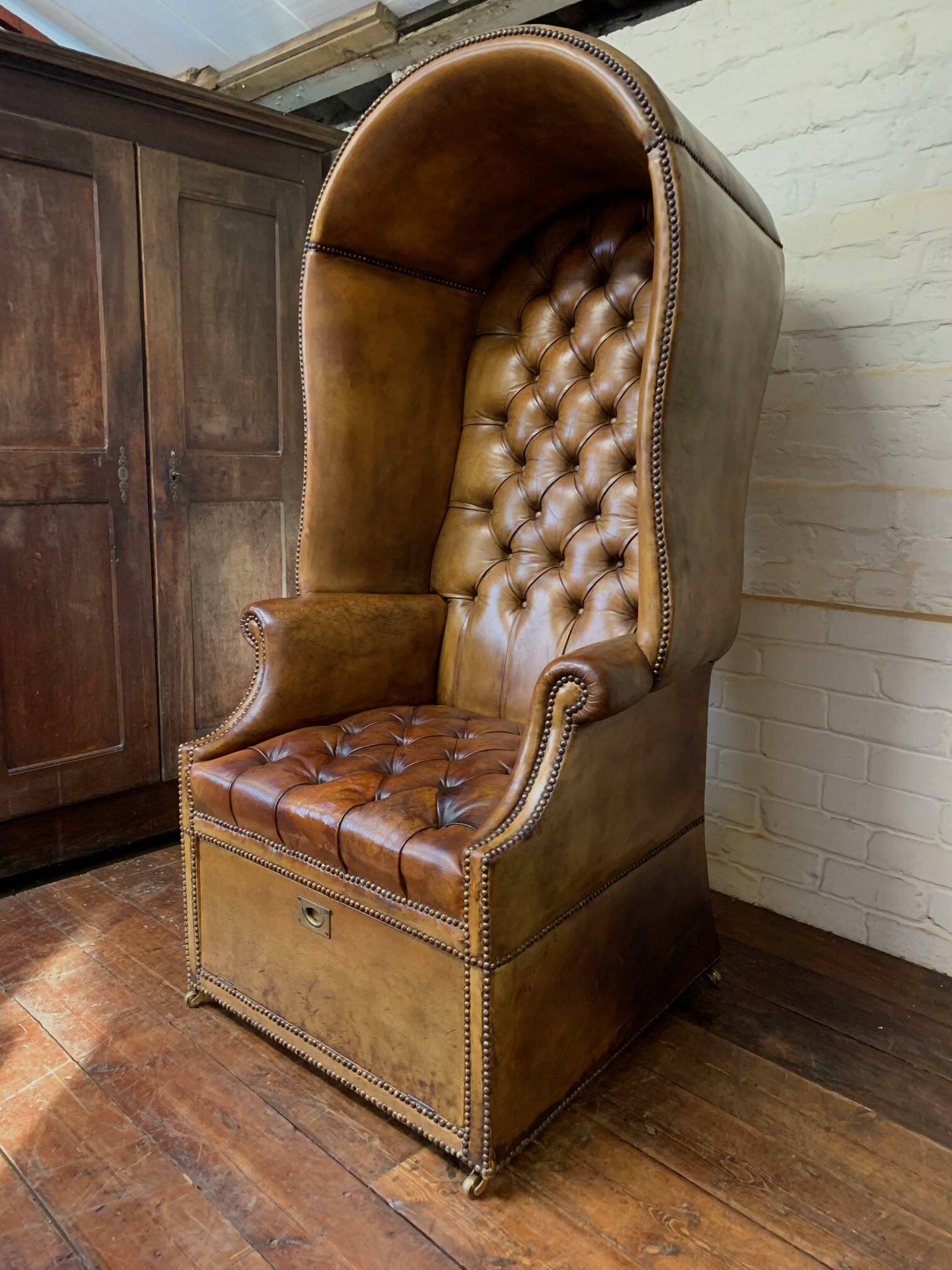 A Rare & Exceptional Deep-Buttoned Chesterfield Porter’s Chair Circa 1920’s