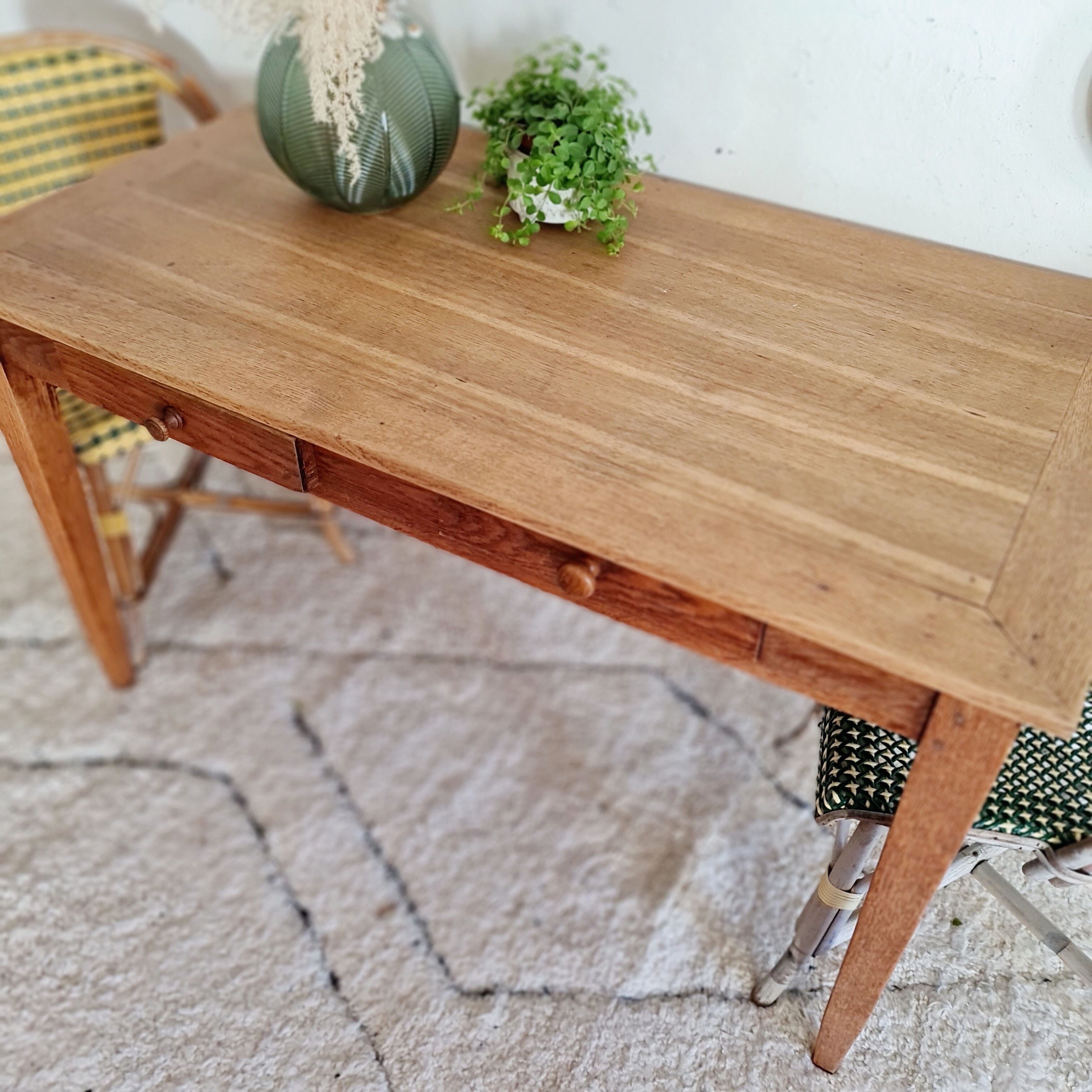 Antique wooden farmhouse table and drawers