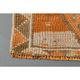 Vintage Turkish hand-knotted wool cotton orange runner rug 83x388