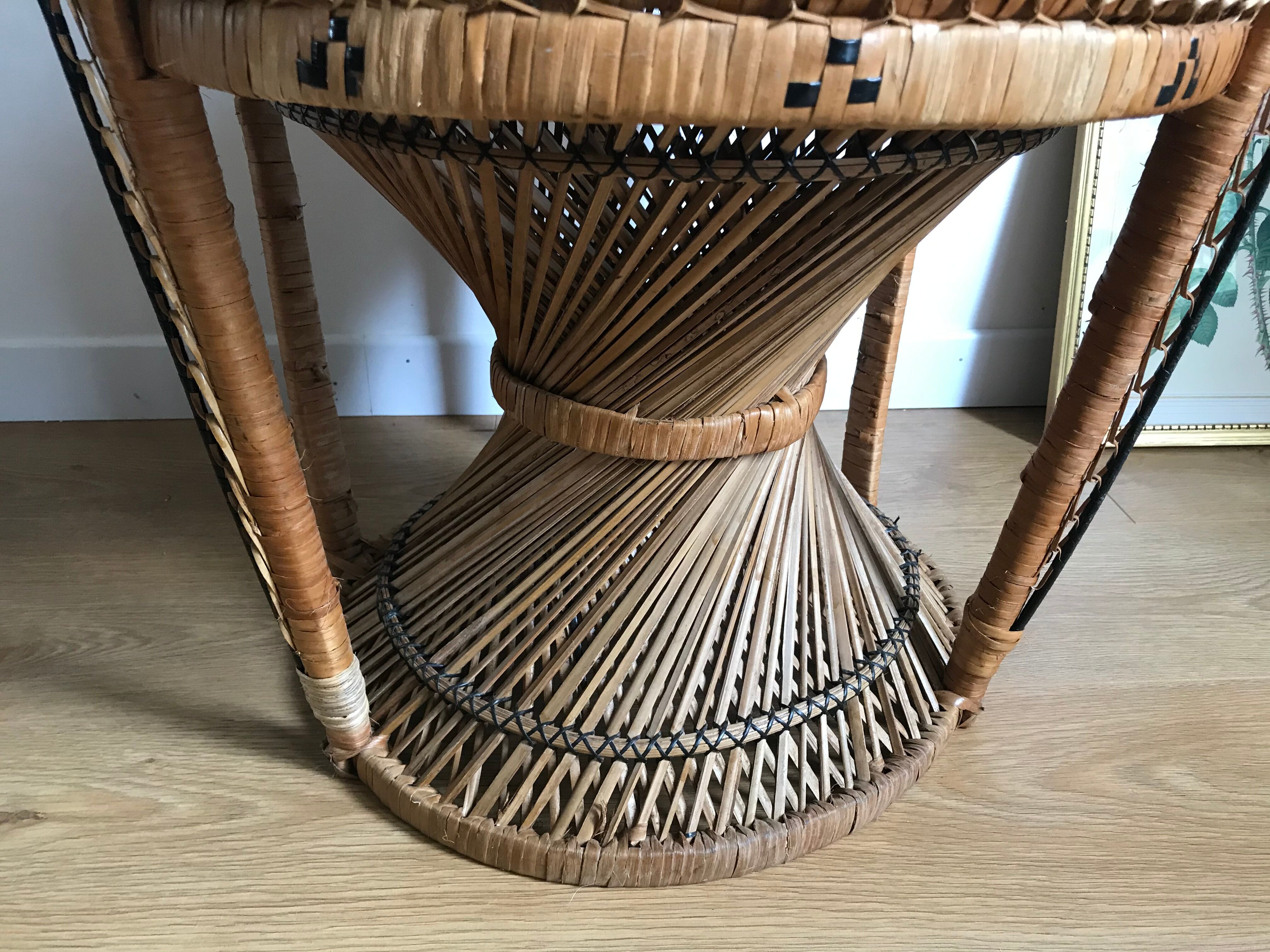Vintage Emmanuelle chair in rattan and buri