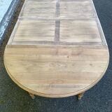 Louis Philippe 19th century extendable round table renovated in solid oak 200cm