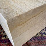 Base table shape square 1970 travertine on wheels french work