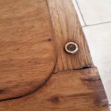 Curved wood farm stool