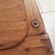 Curved wood farm stool