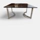 Table basse vintage en verre fumé et chrome, années 1970