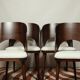 Dining chairs set of 4 oak wood white pearl buckle