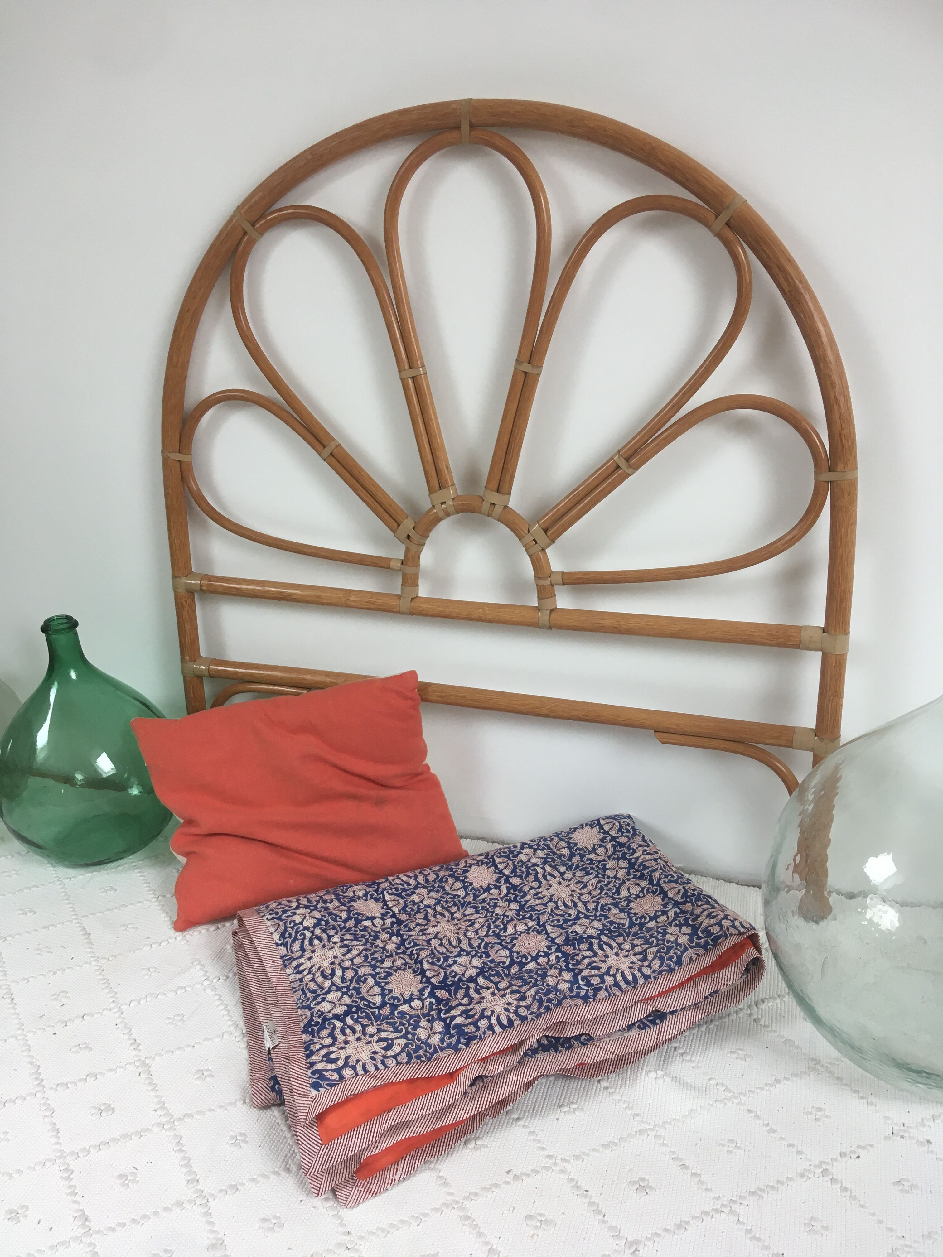 Vintage rattan headboard