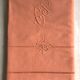 Old linen and cotton sheet terracotta