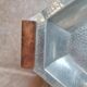 Vintage hammered aluminium tray with wooden handles – Art Deco / modernist style