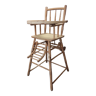 High chair retro baby old wood beech modular patinated white cream art deco dlg Baumann