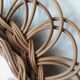 Mirror vintage wicker rattan shape flower 1960 Diameter 37cm