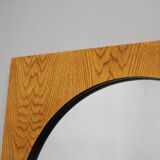 1970s Pair of Oak Large Square Mirrors, Czechoslovakia