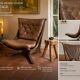 Danish leather and wood armchair Thams Kvalitet