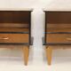 Pair of vintage bedside tables in oak veneer, 1960