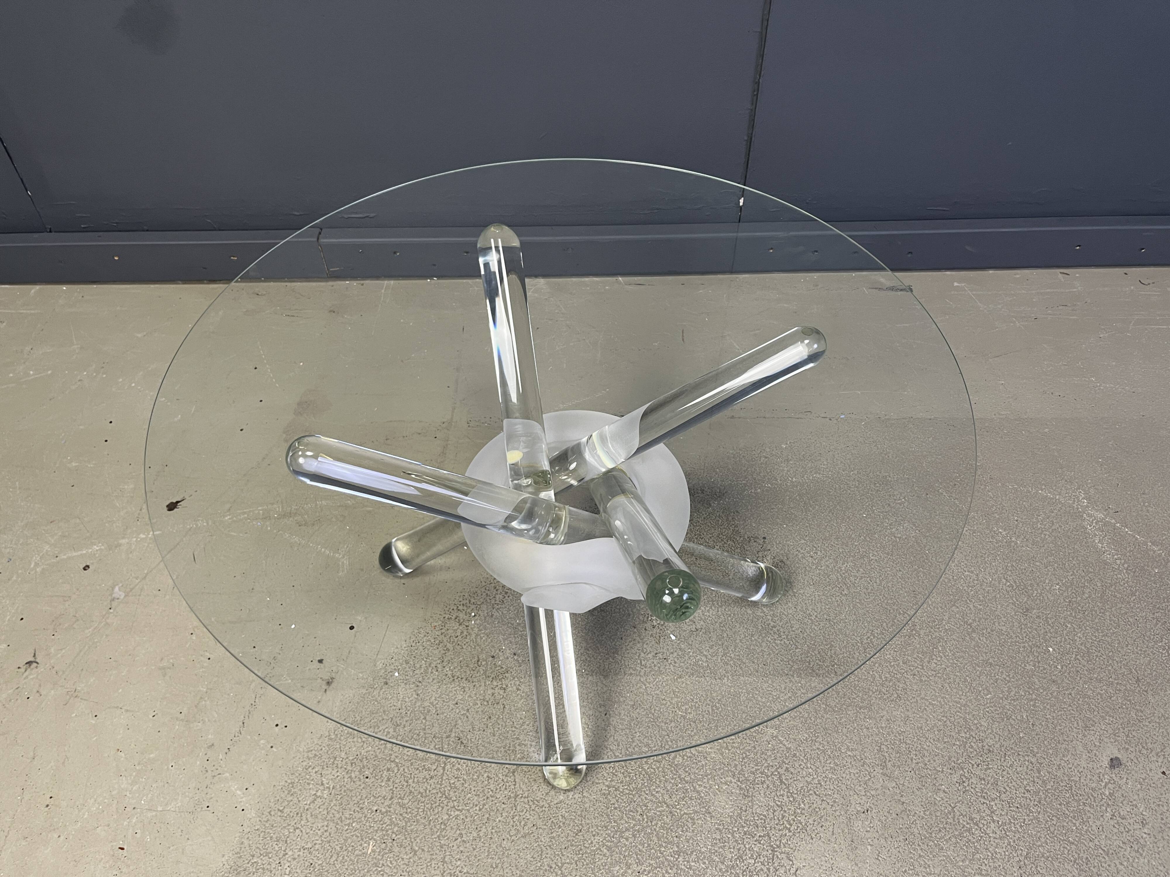 Murano glass arlequin coffee table by Maurice Barilone, 1980s