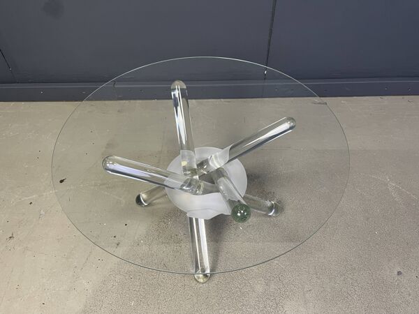 Table basse Arlequin en verre de Murano par Maurice Barilone, années 1980