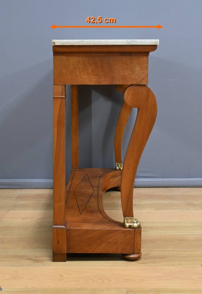 Walnut Burl Console, Restoration Period – Early 19th Century