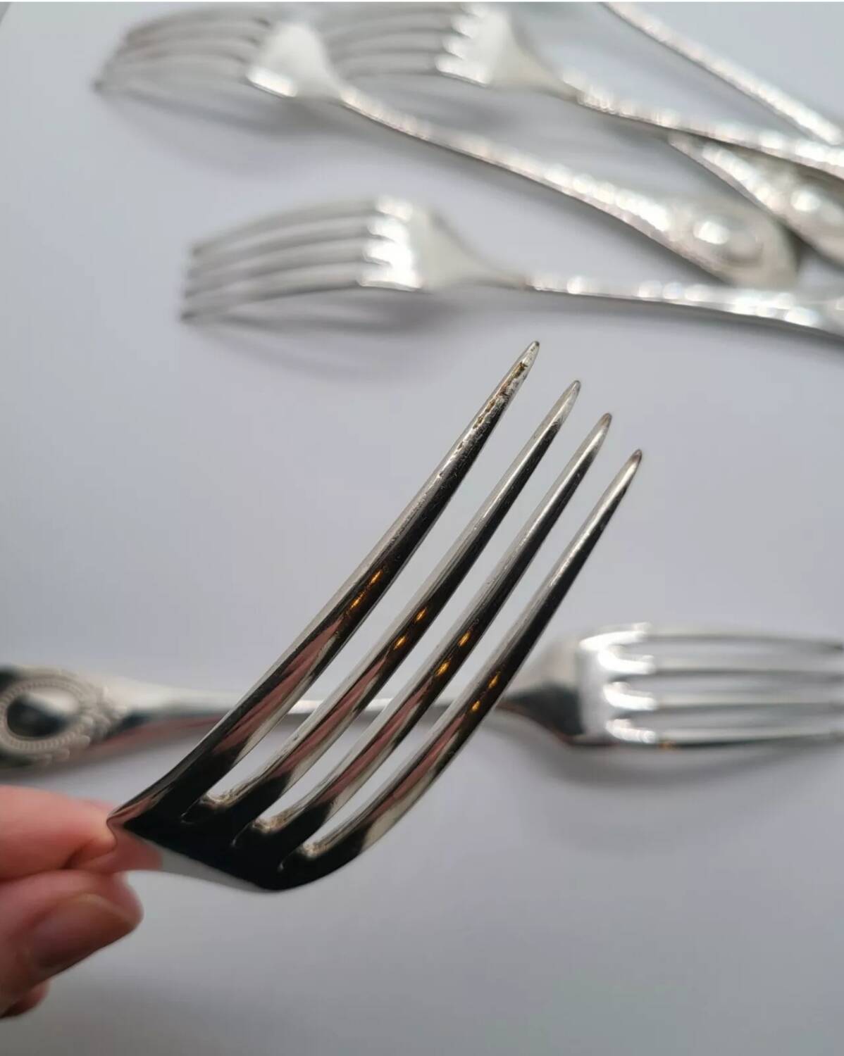 Alfenide Silver Plated Table Forks Set of 7
