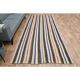 Turkish Vintage Striped Brown Blue Kilim Runner Rug 145x324