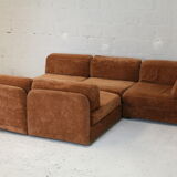 70s modular sofa, light brown velvet