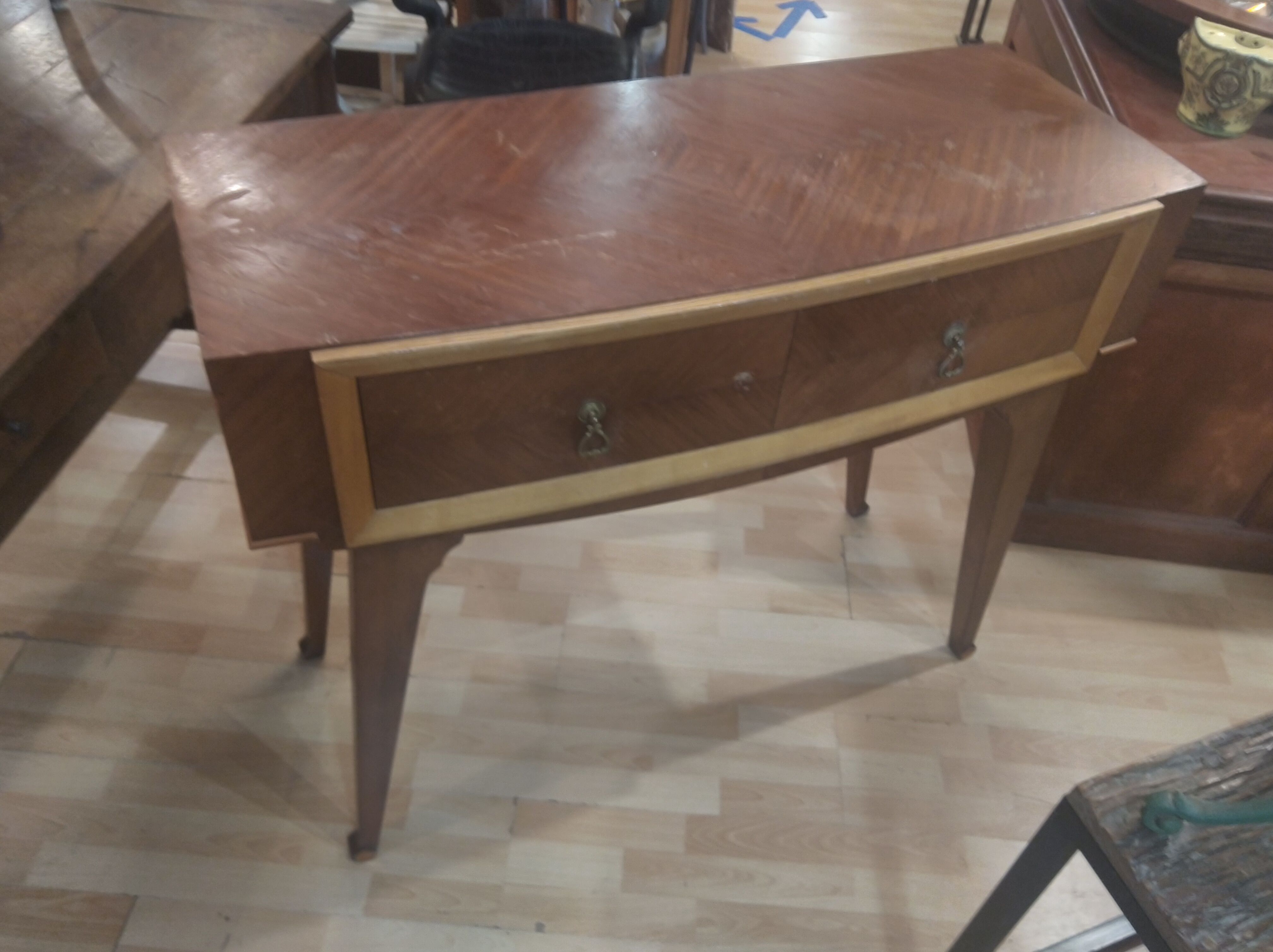 Console in mahogany and ash, circa 1950/60